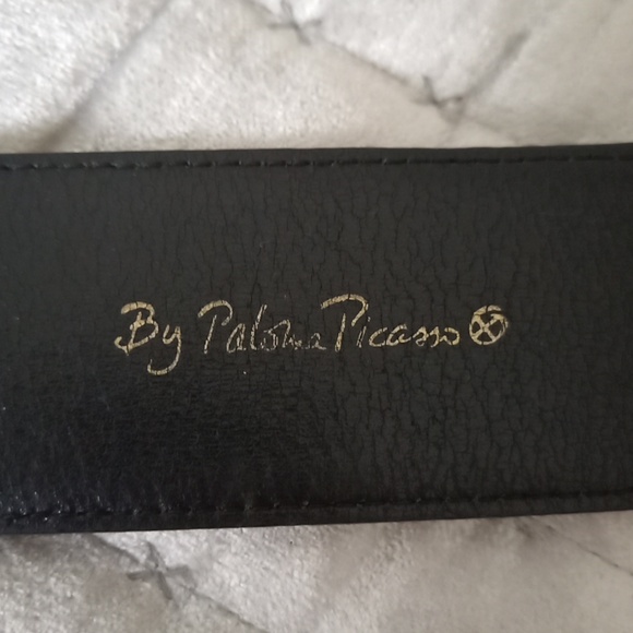 PALOMA PICASSO Leather  "X" Shoulder Bag + Belt SET black gold + BONUS earrings - Picture 4 of 10
